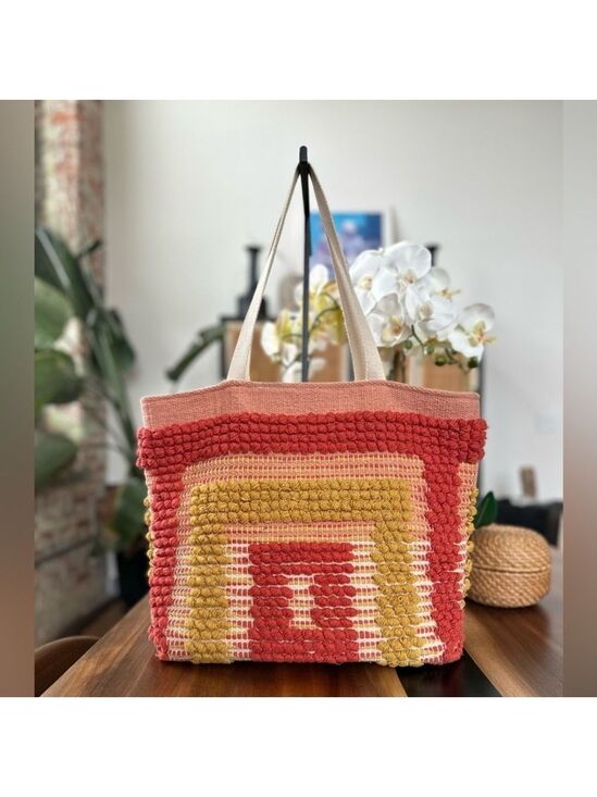 Handbags - Crochet Tote Bag Colorful BIG!